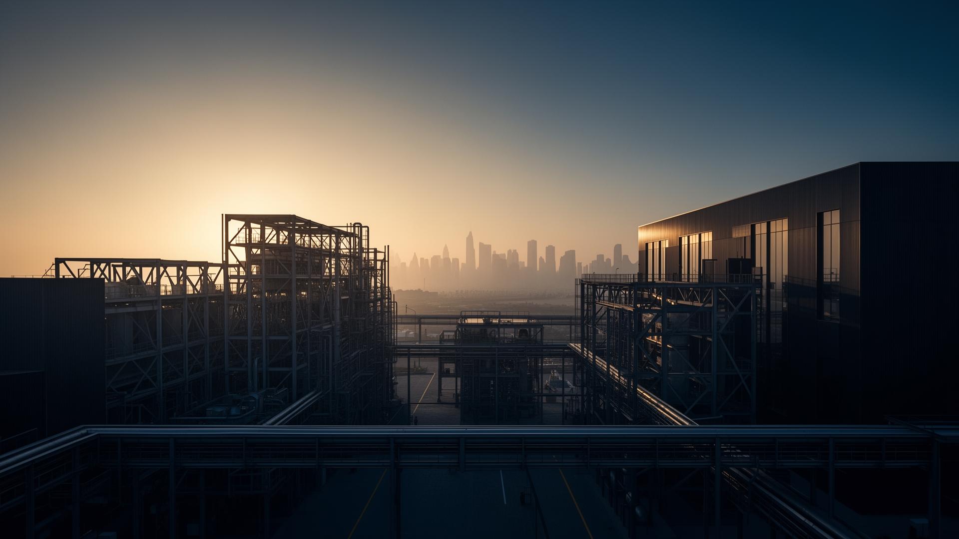 Abstract architectural skyline representing digital platforms for the world